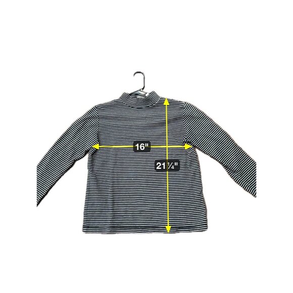 Liz Claiborne Striped Turtleneck Long Sleeve Top Black White Sz Small Knit Chic - Picture 6 of 9